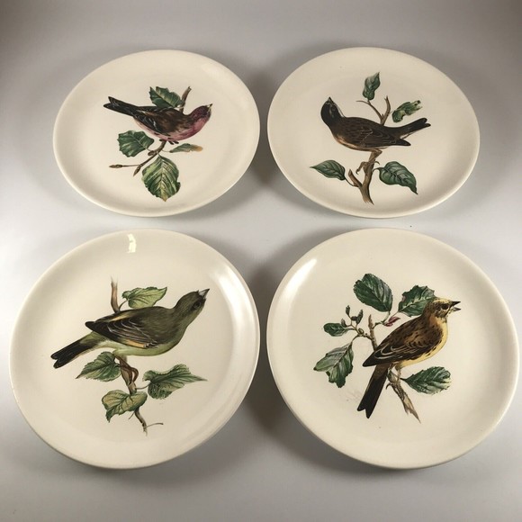 Villeroy Boch Luxembourg Bird Salad Dessert Bread Plates 7.25" MCM Vintage Set 4 - Picture 1 of 9